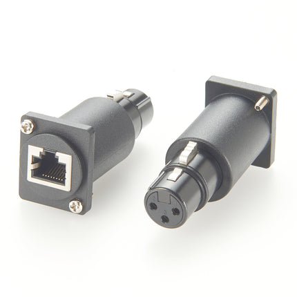 Panel Mount RJ45 to XLR 3-Pin Female DMX Adapter