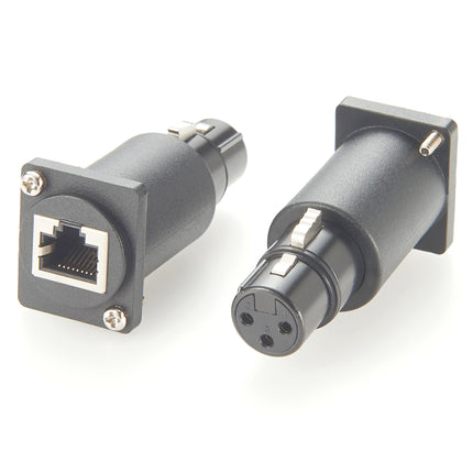 XLR 3-Pin Female to RJ45 D-Type Panel Mount Adapter