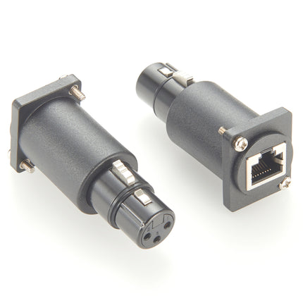 Panel Mount RJ45 to XLR 3-Pin Female DMX Adapter
