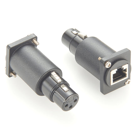 XLR 3-Pin Female to RJ45 D-Type Panel Mount Adapter