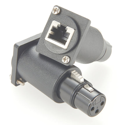Panel Mount RJ45 to XLR 3-Pin Female DMX Adapter