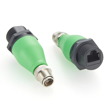 Waterproof M12 X-Code to RJ45 Ethernet Adapter