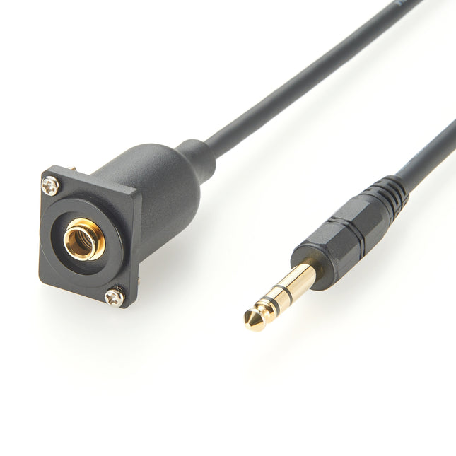 6.35mm 1/4 Inch Stereo TRS Panel Mount Extension Cable