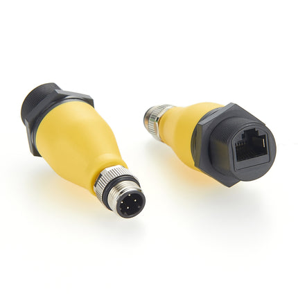 Waterproof M12 D Code 4 Pin to RJ45 Adapter