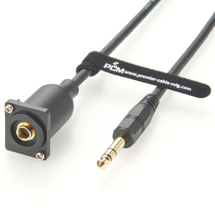 D-Type 6.35mm 1/4" TRS Stereo Panel Mount Cable