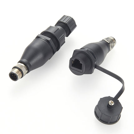 Waterproof M12 A Code 8 Pin to RJ45 Adapter