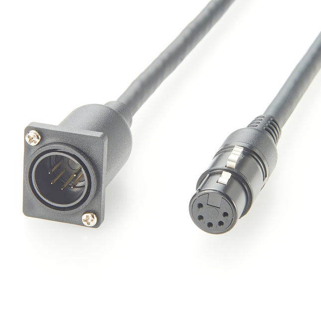 DMX512 XLR 5-pin Panel Mount Extension Cable