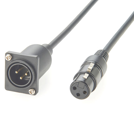 D-Type 3 Pin XLR Panel Mount Cable
