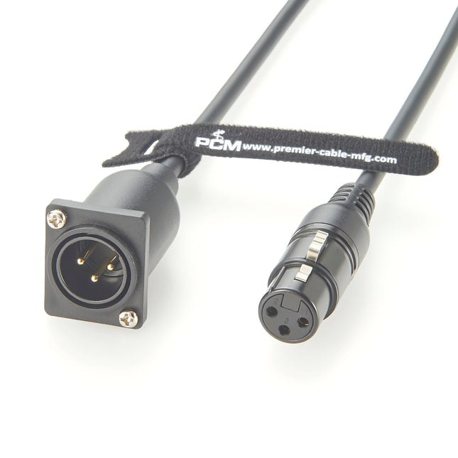 3 Pin XLR Panel Mount Male to Female Extension Cable