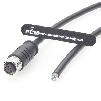 M12 A-Code 8Pin Female to Open Cable