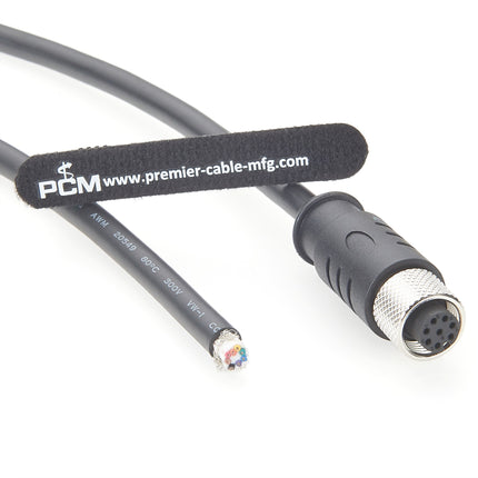 High Flex M12 A-Code 8 Pin Female to Open Cable