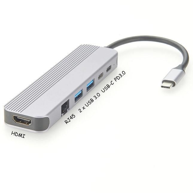 6 In 1 USB C Hub Gigabit Ethernet Adapter