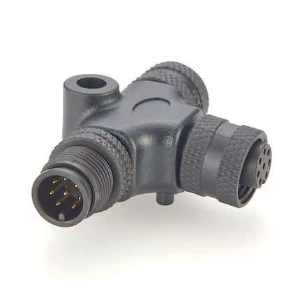 M12 A-Code 8 Pin Sensor Actuator T Splitter