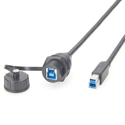 IP67 Waterproof USB 3.0 B Panel Mount Extension Cable