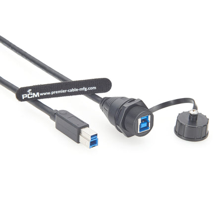 IP67 Waterproof USB 3.0 B Panel Mount Extension Cable
