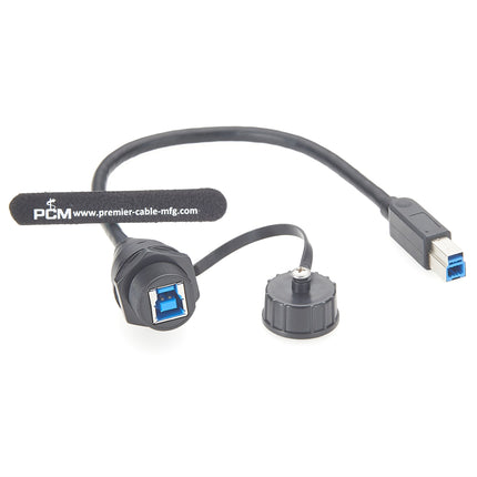 IP67 Waterproof USB 3.0 B Panel Mount Extension Cable
