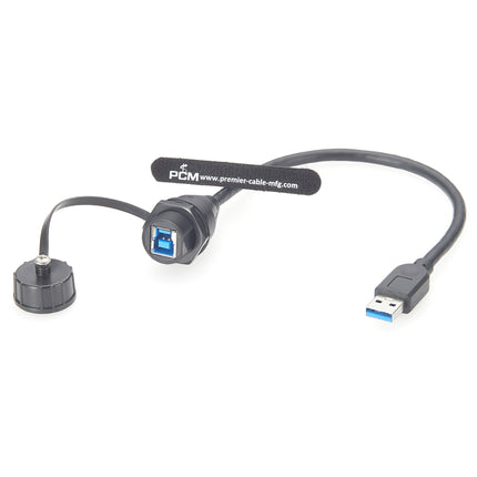 Waterproof USB 3.0 A to B Panel Mount Cable