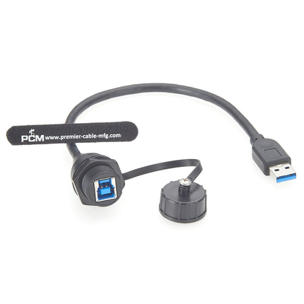 Waterproof USB 3.0 A to B Panel Mount Cable