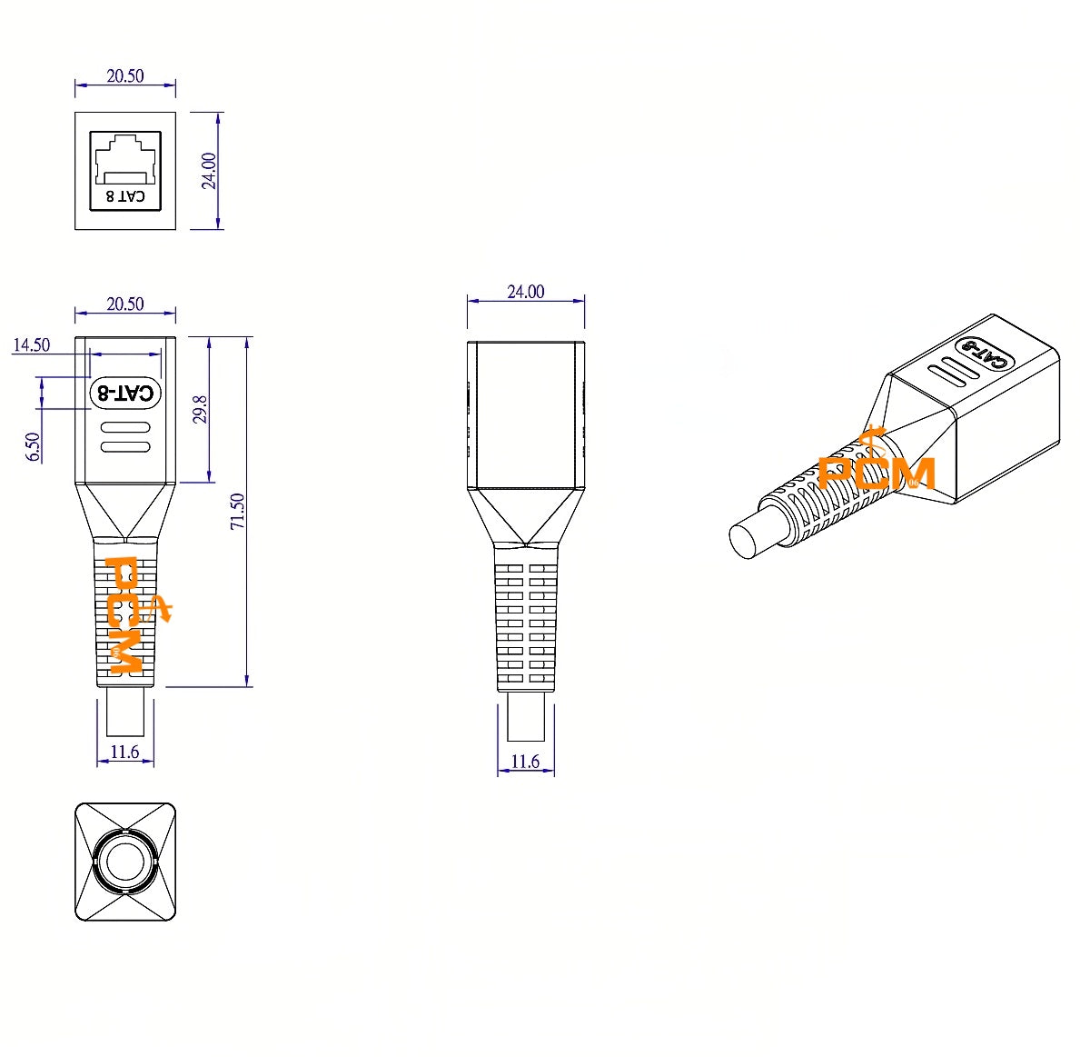 Cat8 Ethernet Extension Cable 40Gbps