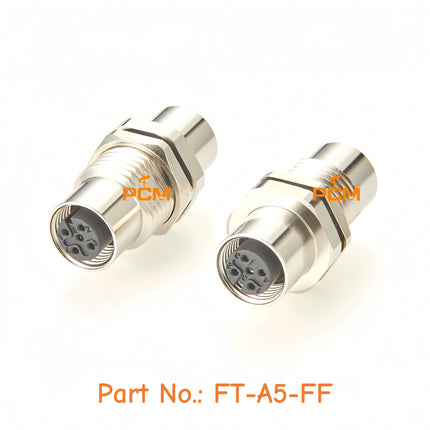 M12 Panel Feed-Through Connector A Code 5 Pin Female to Female Coupler Sensor Connector IP67 M12 Bulkhead Connector for NMEA2000