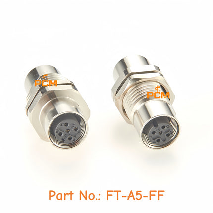 M12 Panel Feed-Through Connector A Code 5 Pin Female to Female Coupler Sensor Connector IP67 M12 Bulkhead Connector for NMEA2000