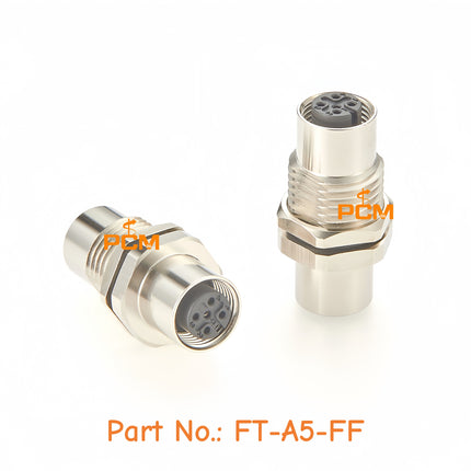 M12 Panel Feed-Through Connector A Code 5 Pin Female to Female Coupler Sensor Connector IP67 M12 Bulkhead Connector for NMEA2000