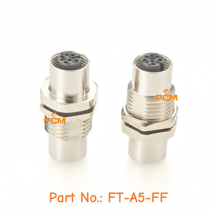 M12 Panel Feed-Through Connector A Code 5 Pin Female to Female Coupler Sensor Connector IP67 M12 Bulkhead Connector for NMEA2000
