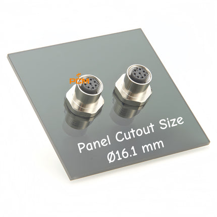 M12 Feed Through Connector IP67 M12 A Code 8 Pin Female to Female Panel Chassis Mount Connector for Industrial Sensors Actuators