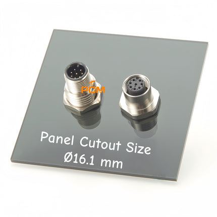 IP67 Waterproof M12 Rear Bulkhead Panel Mount Adapter Shielded M12 8 Pin A-Code Male to Female Industrial Circular Connector