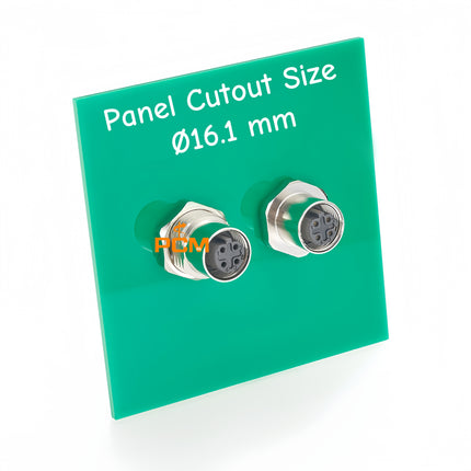 M12 4 Pin D Coded Ethernet Bulkhead Panel Mount Connector M12 Profinet Feedthrough Connector, IP67, Shielded, Cat5, 100Mbps