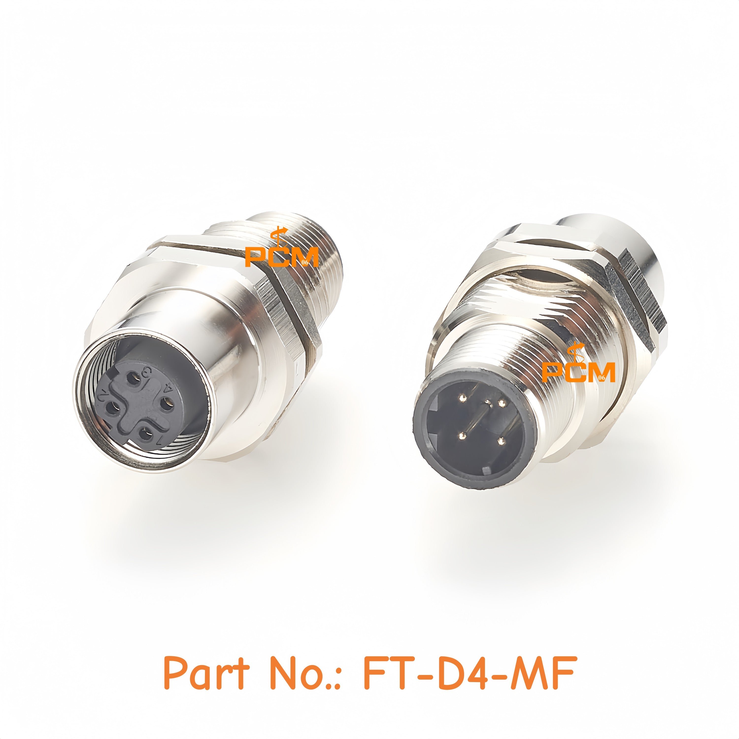 D Code Female Connector M12 4 Pin D-Code Male to Female Shielded Panel Mountable Coupler IP67 ...