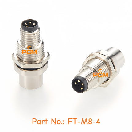 Panel Mount M8 Bulkhead Connector M8 4Pin A Code Male to Female Adapter IP67 Waterproof Shielded M8 Panel Feed Through Connector