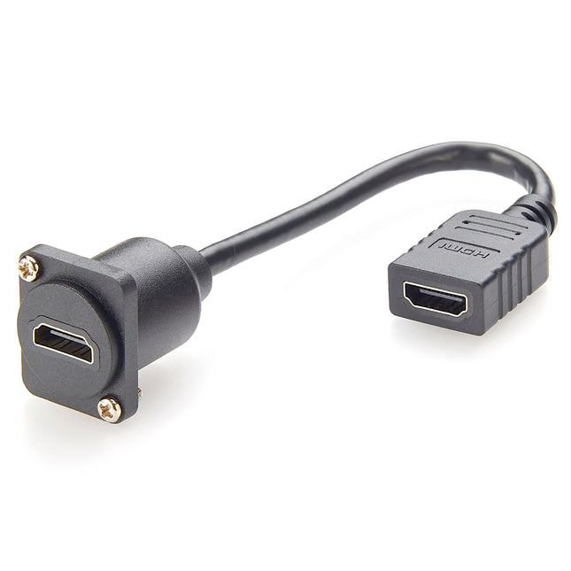 D-Type HDMI Female to Female Panel Mount Cable
