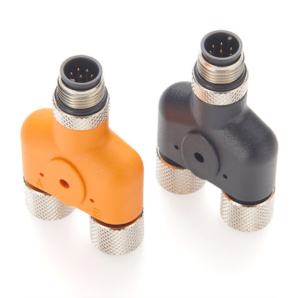 M12 8 Pin A-Coded Y Splitter