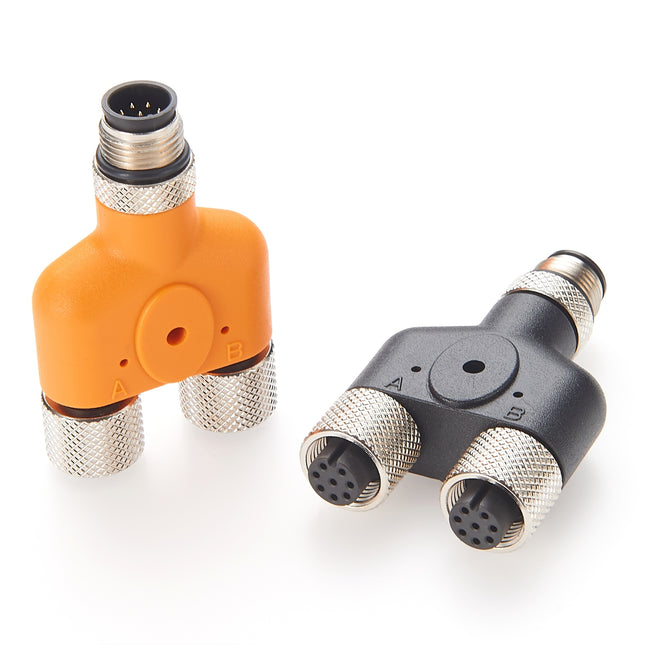 M12 8 Pin A-Coded Y Splitter
