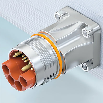 M23 Power Signal Data Hybrid Connector Flange Mount