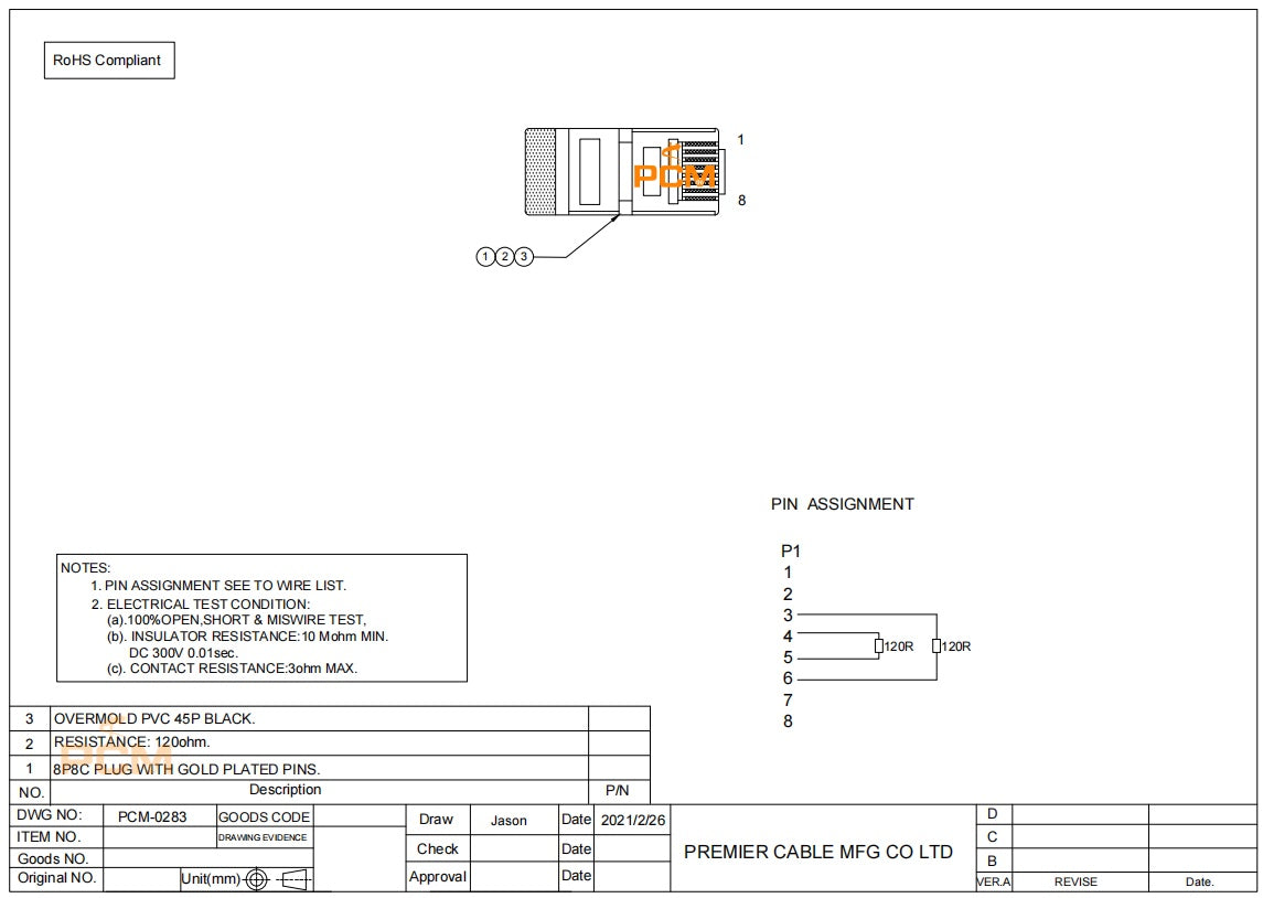 RJ45 Modbus Line Terminator