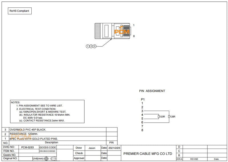 RJ45 Modbus Line Terminator图纸1