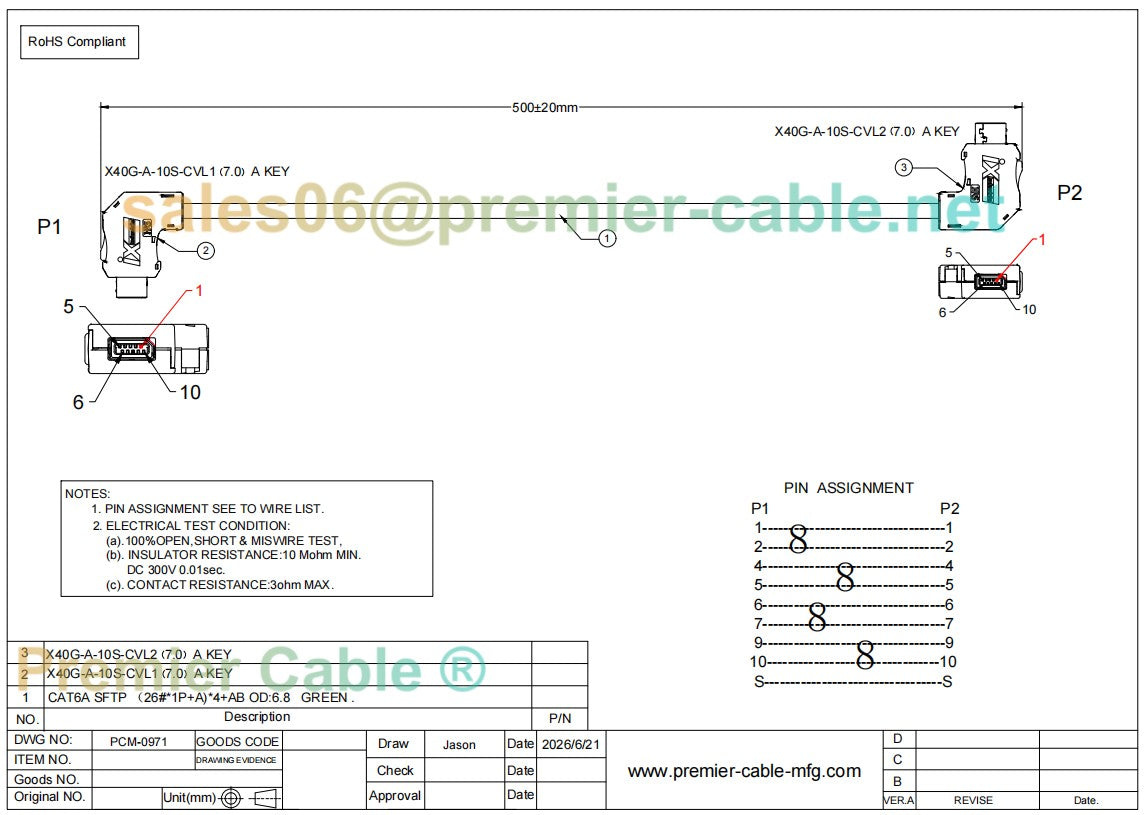 Right Angle IX A Key Industrial Assembly IX40G-A-10S-CVL1 to IX40G-A-10S-CVL2