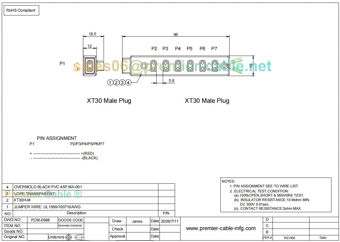 XT30 Power Distribution Box 6 Port