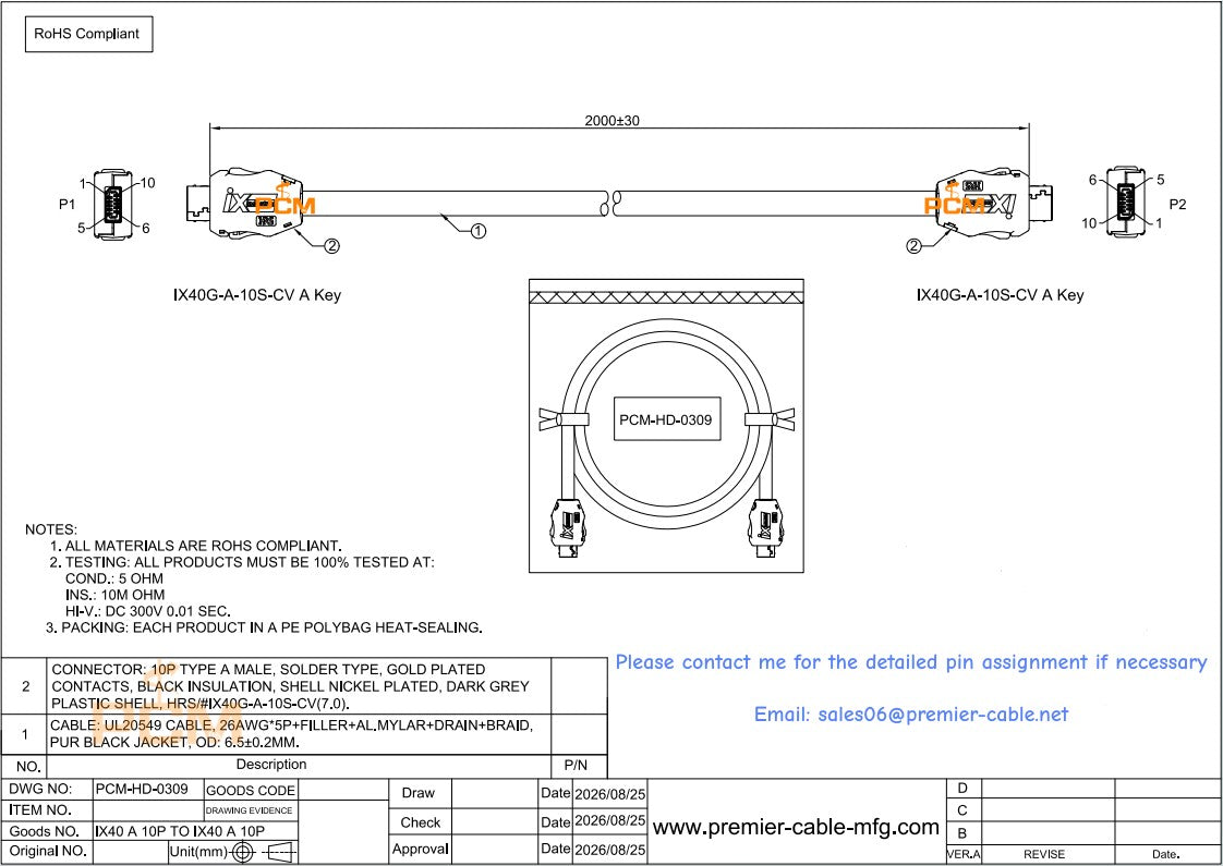 Domino G50i Thermal Inkjet Printer Cable