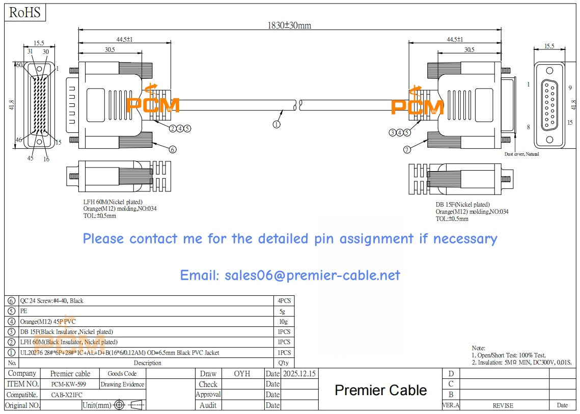 Cisco Compatible CAB-X21FC X.21 DCE Female Cable