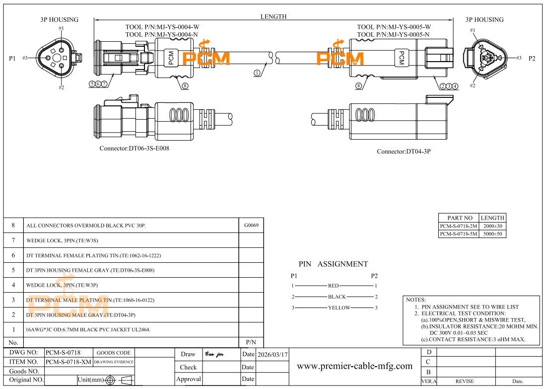 Assembly Methods Dt DT04-3P DT06-3S Deutsch DT Series Cable Assembly – Premier Cable