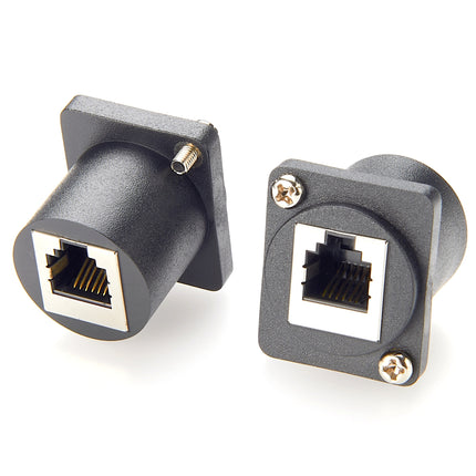 D-Type RJ11/RJ12 6P6C Panel Mount Feedthrough Adapter