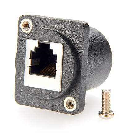 D-Type RJ11/RJ12 6P6C Panel Mount Feedthrough Adapter