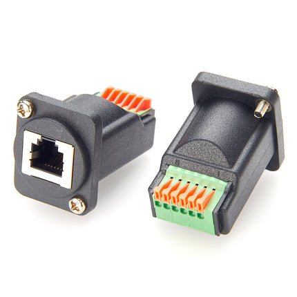 D-Type Panel Mount RJ12 6P6C to Terminal Block Adapter