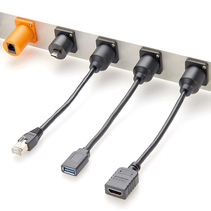 D-Type Panel Mount Cat5e Ethernet Cable