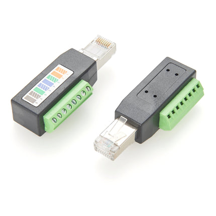 RJ45 Male Plug to 8-Pin Terminal Block Adapter
