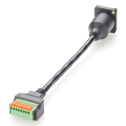 D-Type Panel Mount RJ45 to Terminal Block Adapter Cable