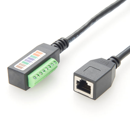RJ45 Female to 8-Pin Screw Terminal Block Cable